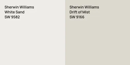 SW 9582 White Sand vs SW 9166 Drift of Mist