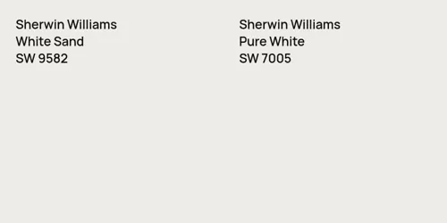 SW 9582 White Sand vs SW 7005 Pure White