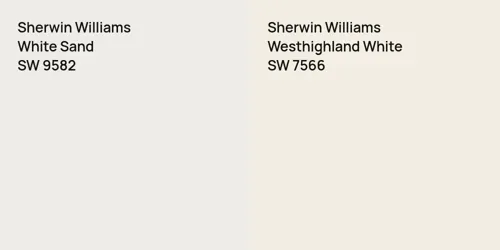 SW 9582 White Sand vs SW 7566 Westhighland White