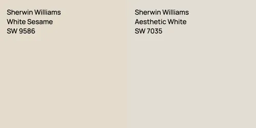 SW 9586 White Sesame vs SW 7035 Aesthetic White