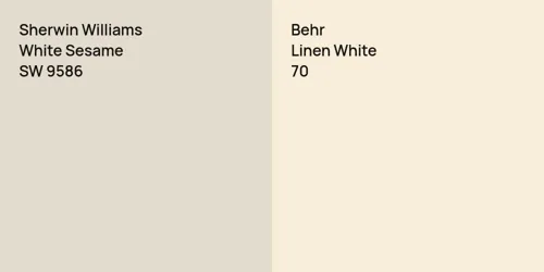 SW 9586 White Sesame vs 70 Linen White