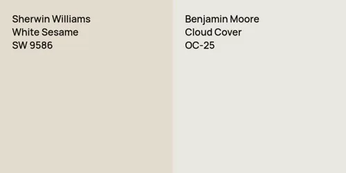 SW 9586 White Sesame vs OC-25 Cloud Cover