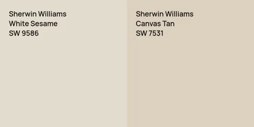 SW 9586 White Sesame vs SW 7531 Canvas Tan