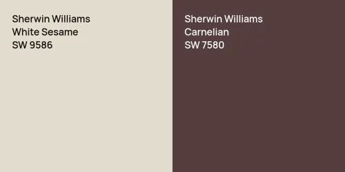 SW 9586 White Sesame vs SW 7580 Carnelian