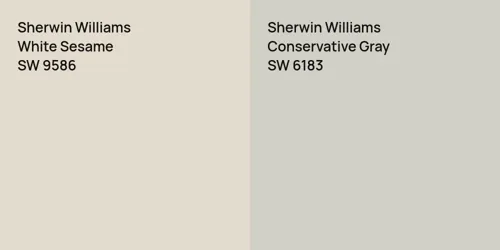 SW 9586 White Sesame vs SW 6183 Conservative Gray