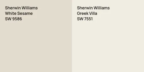 SW 9586 White Sesame vs SW 7551 Greek Villa