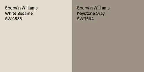 SW 9586 White Sesame vs SW 7504 Keystone Gray