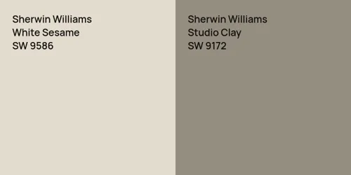 SW 9586 White Sesame vs SW 9172 Studio Clay