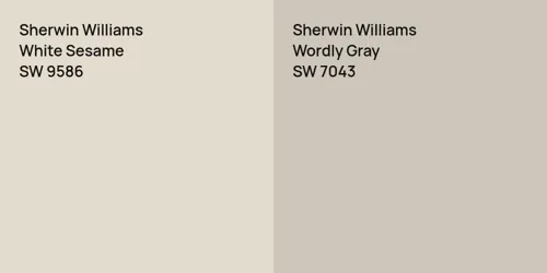 SW 9586 White Sesame vs SW 7043 Wordly Gray