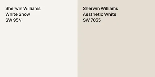 SW 9541 White Snow vs SW 7035 Aesthetic White