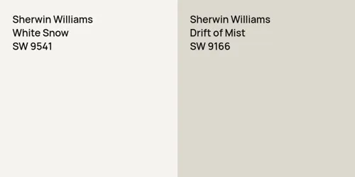 SW 9541 White Snow vs SW 9166 Drift of Mist