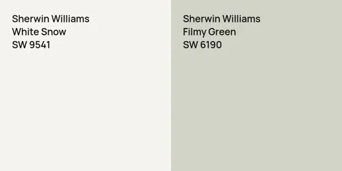 SW 9541 White Snow vs SW 6190 Filmy Green