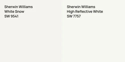 SW 9541 White Snow vs SW 7757 High Reflective White