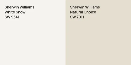 SW 9541 White Snow vs SW 7011 Natural Choice