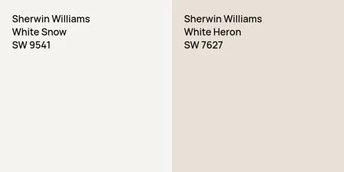 SW 9541 White Snow vs SW 7627 White Heron