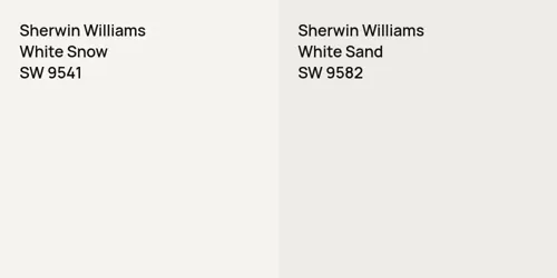 SW 9541 White Snow vs SW 9582 White Sand