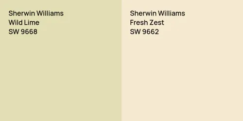 SW 9668 Wild Lime vs SW 9662 Fresh Zest