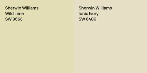 SW 9668 Wild Lime vs SW 6406 Ionic Ivory