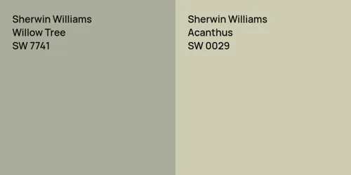 SW 7741 Willow Tree vs SW 0029 Acanthus