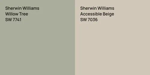 SW 7741 Willow Tree vs SW 7036 Accessible Beige