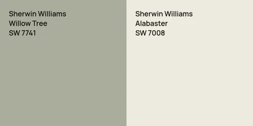 SW 7741 Willow Tree vs SW 7008 Alabaster