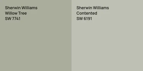 SW 7741 Willow Tree vs SW 6191 Contented