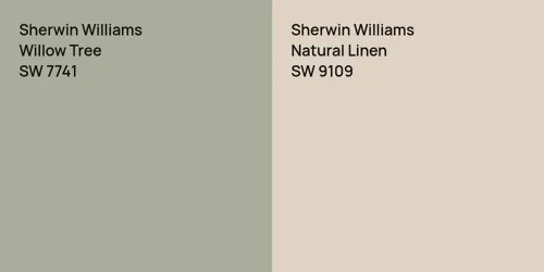 SW 7741 Willow Tree vs SW 9109 Natural Linen