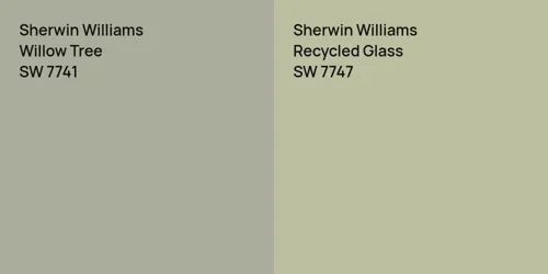 SW 7741 Willow Tree vs SW 7747 Recycled Glass