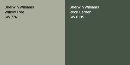 SW 7741 Willow Tree vs SW 6195 Rock Garden