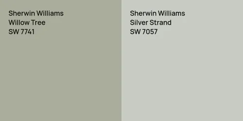 SW 7741 Willow Tree vs SW 7057 Silver Strand