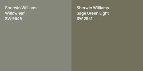 SW 9649 Willowleaf vs SW 2851 Sage Green Light