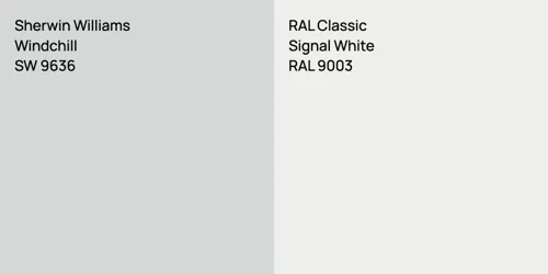 SW 9636 Windchill vs RAL 9003 Signal White