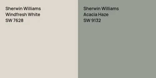 SW 7628 Windfresh White vs SW 9132 Acacia Haze