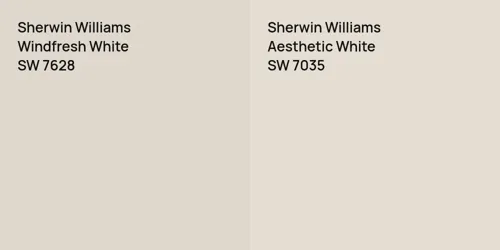 SW 7628 Windfresh White vs SW 7035 Aesthetic White