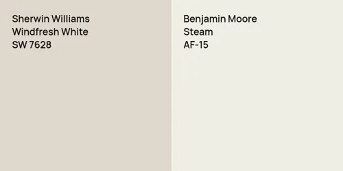 SW 7628 Windfresh White vs AF-15 Steam