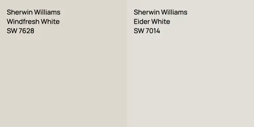 SW 7628 Windfresh White vs SW 7014 Eider White