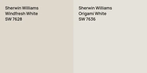 SW 7628 Windfresh White vs SW 7636 Origami White