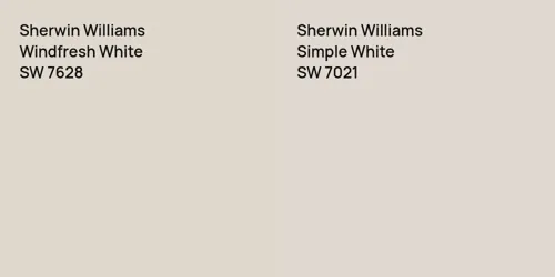 SW 7628 Windfresh White vs SW 7021 Simple White