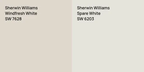 SW 7628 Windfresh White vs SW 6203 Spare White