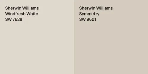 SW 7628 Windfresh White vs SW 9601 Symmetry