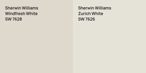 SW 7628 Windfresh White vs SW 7626 Zurich White