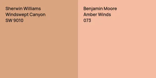 SW 9010 Windswept Canyon vs 073 Amber Winds