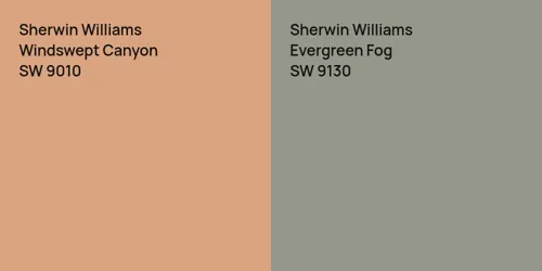 SW 9010 Windswept Canyon vs SW 9130 Evergreen Fog