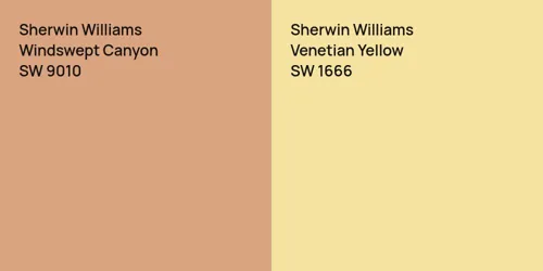 SW 9010 Windswept Canyon vs SW 1666 Venetian Yellow