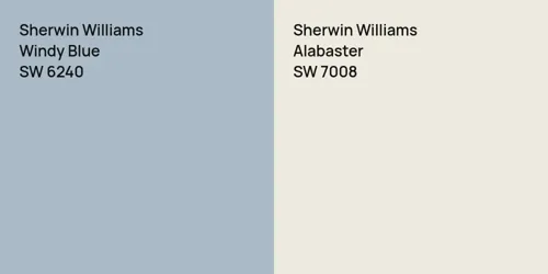 SW 6240 Windy Blue vs SW 7008 Alabaster