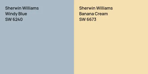 SW 6240 Windy Blue vs SW 6673 Banana Cream