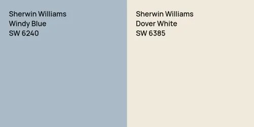 SW 6240 Windy Blue vs SW 6385 Dover White