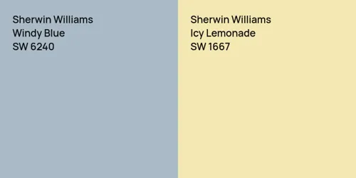 SW 6240 Windy Blue vs SW 1667 Icy Lemonade