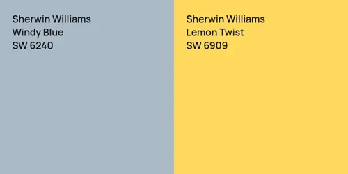 SW 6240 Windy Blue vs SW 6909 Lemon Twist