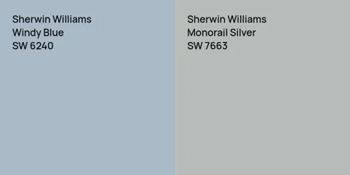 SW 6240 Windy Blue vs SW 7663 Monorail Silver